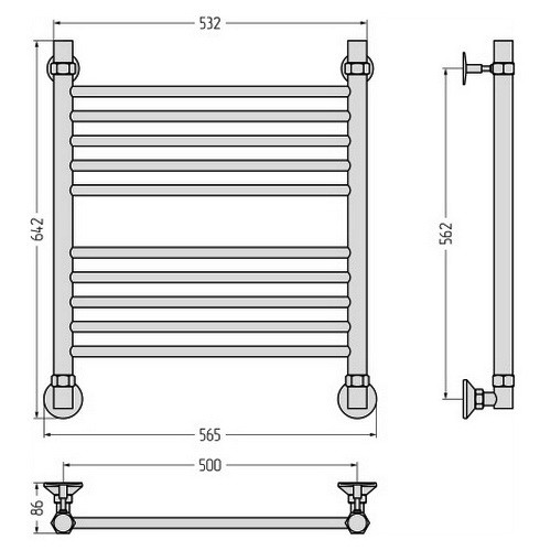 Водяной полотенцесушитель Стилье Аксиома-10 600х500 (Без покрытия) Водяной полотенцесушитель Стилье Аксиома-10 600х500 (Без покрытия)