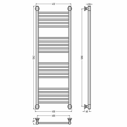 Водяной полотенцесушитель Сунержа Богема+ прямая 1200х400 (Без покрытия) Водяной полотенцесушитель Сунержа Богема+ прямая 1200х400 (Без покрытия)