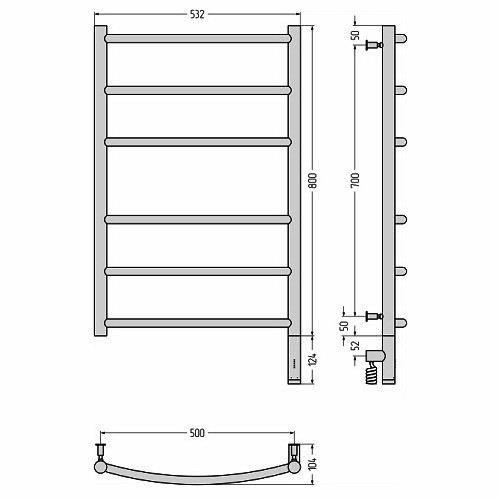 Электрический полотенцесушитель Сунержа Галант 3.0 800х500 МЭМ правый (Без покрытия) Электрический полотенцесушитель Сунержа Галант 3.0 800х500 МЭМ правый (Без покрытия)