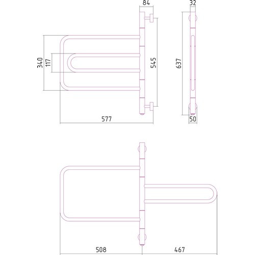 Электрический полотенцесушитель Сунержа Компакт 640х580