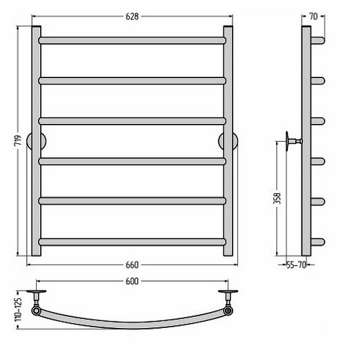 Водяной полотенцесушитель Стилье Универсал-50 800х600 (6) Г 21 (Без покрытия) Водяной полотенцесушитель Стилье Универсал-50 800х600 (6) Г 21 (Без покрытия)