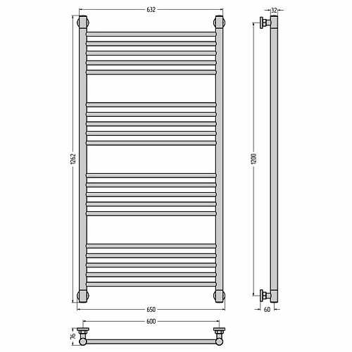 Водяной полотенцесушитель Сунержа Богема+ прямая 1200х600 (Без покрытия) Водяной полотенцесушитель Сунержа Богема+ прямая 1200х600 (Без покрытия)