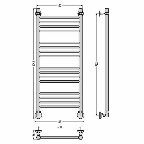 Водяной полотенцесушитель Стилье Аксиома-10 1000х400 (Без покрытия) Водяной полотенцесушитель Стилье Аксиома-10 1000х400 (Без покрытия)