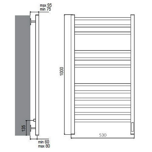 Электрический полотенцесушитель Terminus Ватикан П12 500х1000