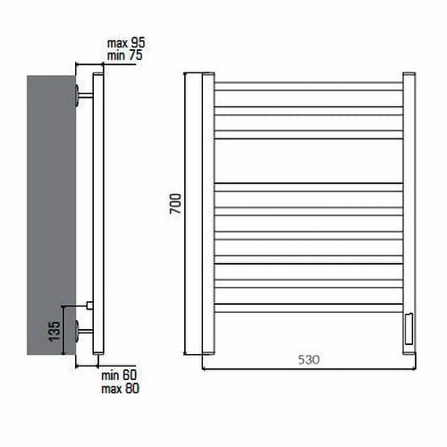Электрический полотенцесушитель Terminus Ватикан П9 500х700