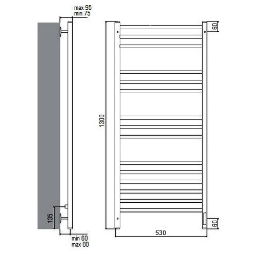 Электрический полотенцесушитель Terminus Ватикан П15 500х1300