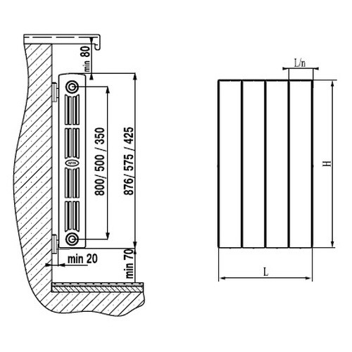 Биметаллический радиатор отопления Rifar SUPReMO 500 7 секций