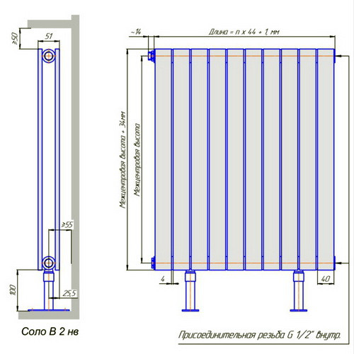 Стальной трубчатый радиатор отопления КЗТО Соло В 2-300-17 Стальной трубчатый радиатор отопления КЗТО Соло В 2-300-17