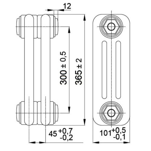 Стальной трубчатый радиатор отопления IRSAP TESI 30365 T25 10 секций