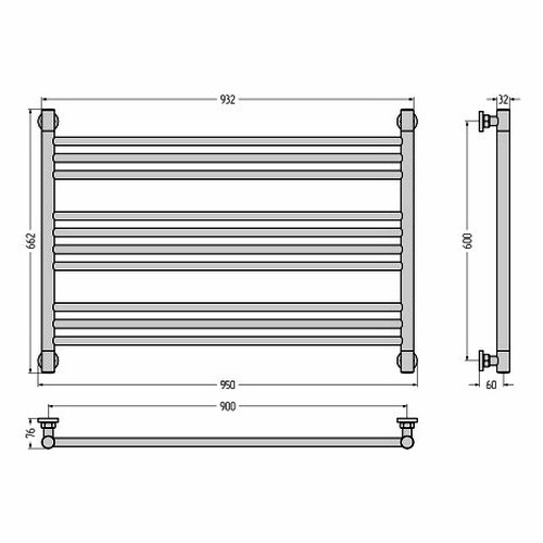 Водяной полотенцесушитель Сунержа Богема L 600х900 (Без покрытия) Водяной полотенцесушитель Сунержа Богема L 600х900 (Без покрытия)