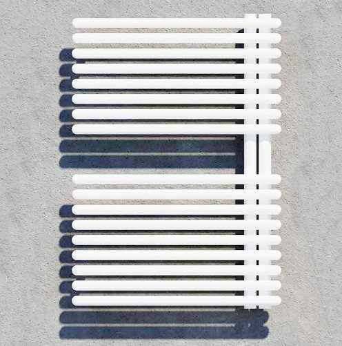 Водяной полотенцесушитель Lazzarini Garda белый прямой 700х500