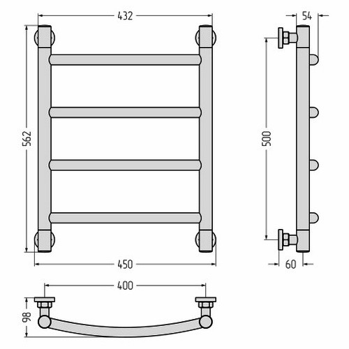 Водяной полотенцесушитель Сунержа Галант+ 500х400 (Без покрытия) Водяной полотенцесушитель Сунержа Галант+ 500х400 (Без покрытия)