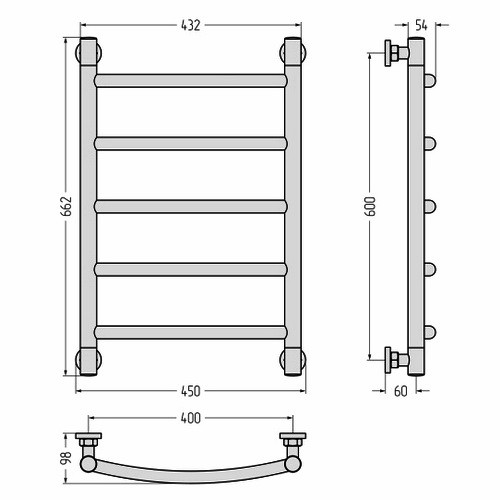 Водяной полотенцесушитель Сунержа Галант+ 600х400 (Без покрытия) Водяной полотенцесушитель Сунержа Галант+ 600х400 (Без покрытия)