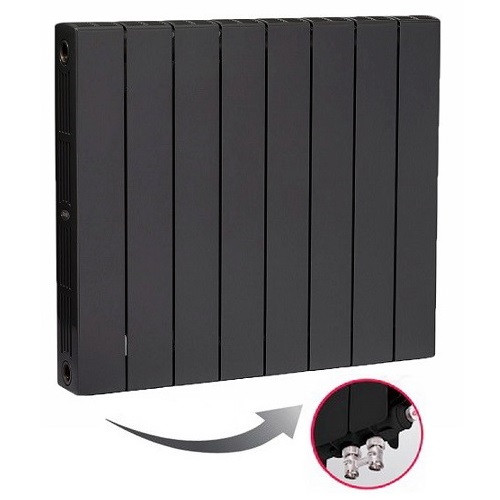 Биметаллический радиатор отопления Rifar SUPReMO Ventil 500 10 секций Антрацит