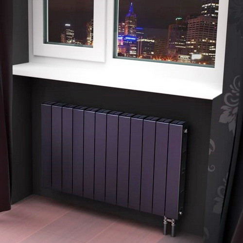 Биметаллический радиатор отопления Rifar SUPReMO Ventil 500 10 секций Антрацит