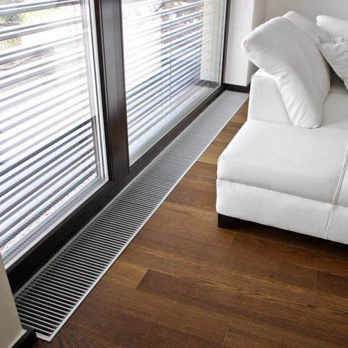 Конвектор внутрипольный VELAR KWH 160-70-2200, с решеткой цвет - Серебро