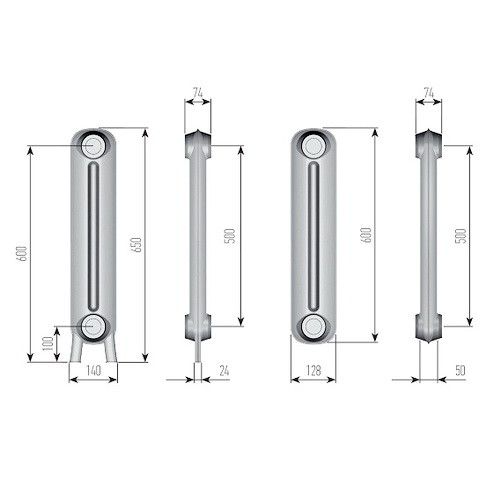 Чугунный радиатор отопления EXEMET Prince 650/500 (1 секция) Чугунный радиатор отопления EXEMET Prince 650/500 (1 секция)