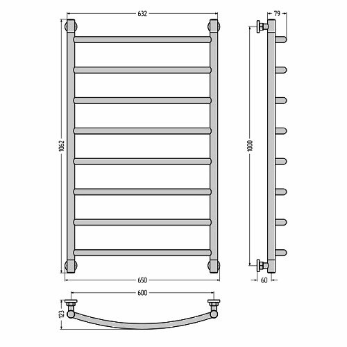 Водяной полотенцесушитель Сунержа Галант+ 1000х600 (Без покрытия) Водяной полотенцесушитель Сунержа Галант+ 1000х600 (Без покрытия)