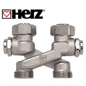 Перекрестие в форме “Х” с запорным вентилем HERZ 3/4”, 50 мм