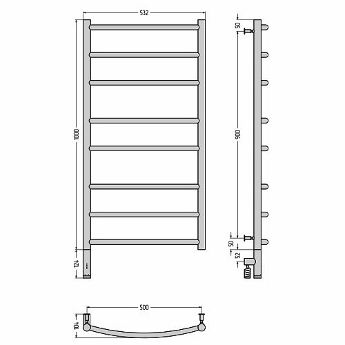 Электрический полотенцесушитель Сунержа Галант 3.0 1000х500 МЭМ левый (Без покрытия) Электрический полотенцесушитель Сунержа Галант 3.0 1000х500 МЭМ левый (Без покрытия)
