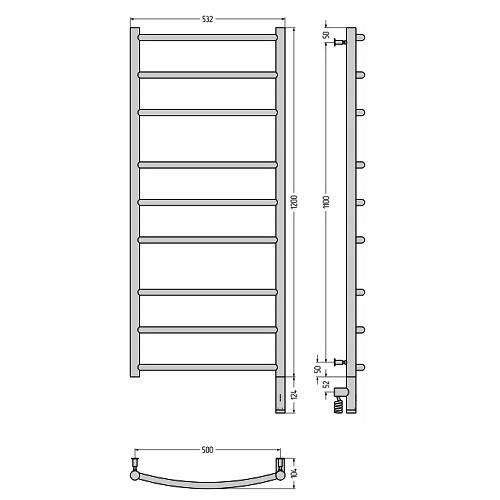 Электрический полотенцесушитель Сунержа Галант 3.0 1200х500 МЭМ левый (Без покрытия) Электрический полотенцесушитель Сунержа Галант 3.0 1200х500 МЭМ левый (Без покрытия)