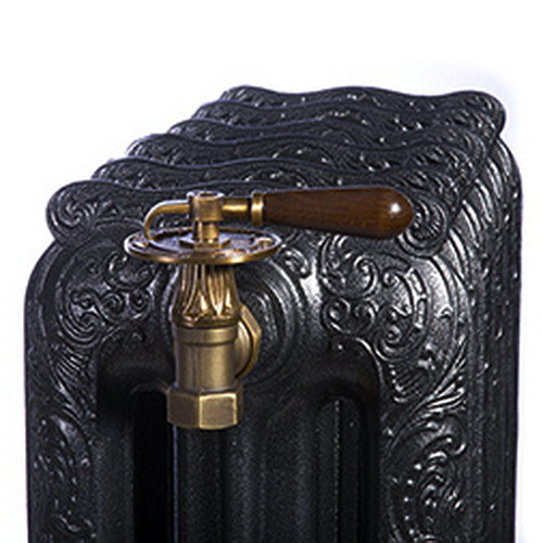 Комплект декоративных вентилей EXEMET угловых для чугунных радиаторов 1/2", с деревянной ручкой Комплект декоративных вентилей EXEMET угловых для чугунных радиаторов 1/2", с деревянной ручкой