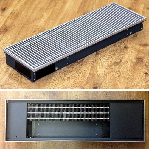 Конвектор внутрипольный VELAR KWH 200-70-1200, с решеткой цвет - Серебро