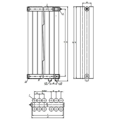 Стальной трубчатый радиатор отопления Empatiko Takt LR2-832-2000 Cream Grey