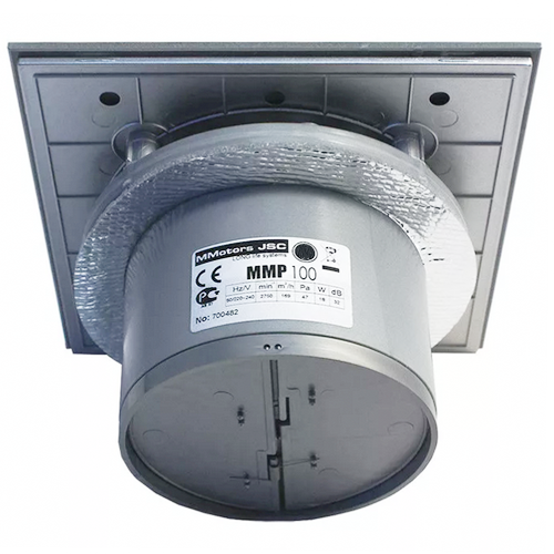 Бытовой вентилятор MMotors JSC MM-P 06 UE 100, сверхтихий, стекло квадрат, мозаика хром