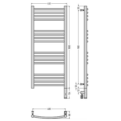 Электрический полотенцесушитель Сунержа Богема 3.0 выгнутая 1000х400 МЭМ правый (Без покрытия) Электрический полотенцесушитель Сунержа Богема 3.0 выгнутая 1000х400 МЭМ правый (Без покрытия)