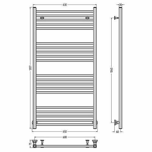 Водяной полотенцесушитель Сунержа Модус 1200х600 (Без покрытия)
