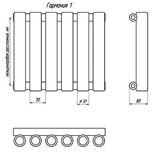 Стальной трубчатый радиатор отопления КЗТО Гармония 1-300-27