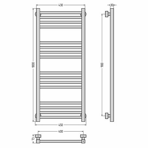 Водяной полотенцесушитель Сунержа Модус PRO 1000х400 (Без покрытия) Водяной полотенцесушитель Сунержа Модус PRO 1000х400 (Без покрытия)
