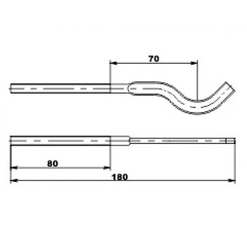 Кронштейн штырьевой белый плоский 7х180 Кронштейн штырьевой белый плоский 7х180