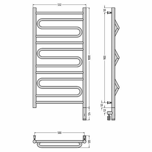 Электрический полотенцесушитель Сунержа Элегия 3.0 1000х500 МЭМ правый (Без покрытия) Электрический полотенцесушитель Сунержа Элегия 3.0 1000х500 МЭМ правый (Без покрытия)