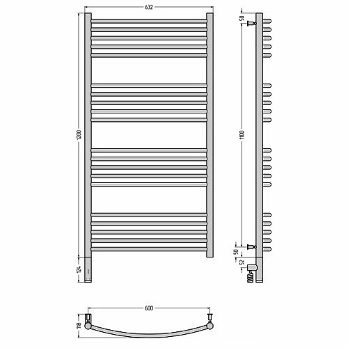Электрический полотенцесушитель Сунержа Богема 3.0 выгнутая 1200х600 МЭМ левый (Без покрытия) Электрический полотенцесушитель Сунержа Богема 3.0 выгнутая 1200х600 МЭМ левый (Без покрытия)