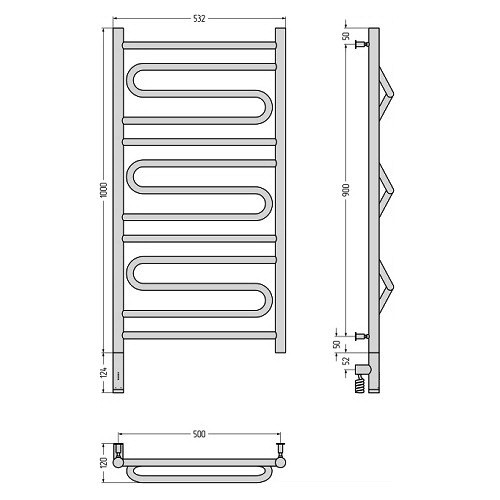 Электрический полотенцесушитель Сунержа Элегия 3.0 1000х500 МЭМ левый (Без покрытия) Электрический полотенцесушитель Сунержа Элегия 3.0 1000х500 МЭМ левый (Без покрытия)