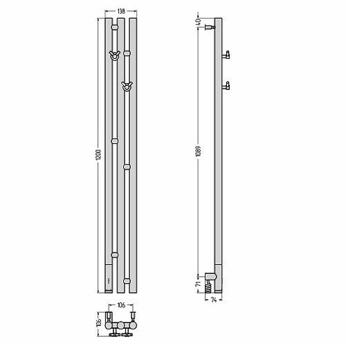 Электрический полотенцесушитель Сунержа Терция 3.0 1200х106 левый (Без покрытия) Электрический полотенцесушитель Сунержа Терция 3.0 1200х106 левый (Без покрытия)