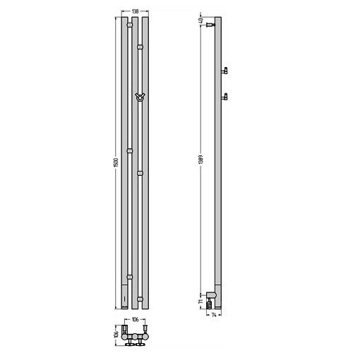 Электрический полотенцесушитель Сунержа Терция 3.0 1500х106 левый (Без покрытия) Электрический полотенцесушитель Сунержа Терция 3.0 1500х106 левый (Без покрытия)