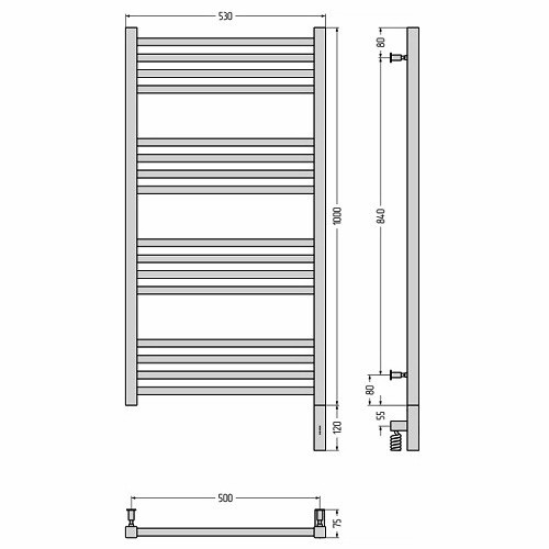 Электрический полотенцесушитель Сунержа Модус 3.0 1000х500 МЭМ правый (Без покрытия)
