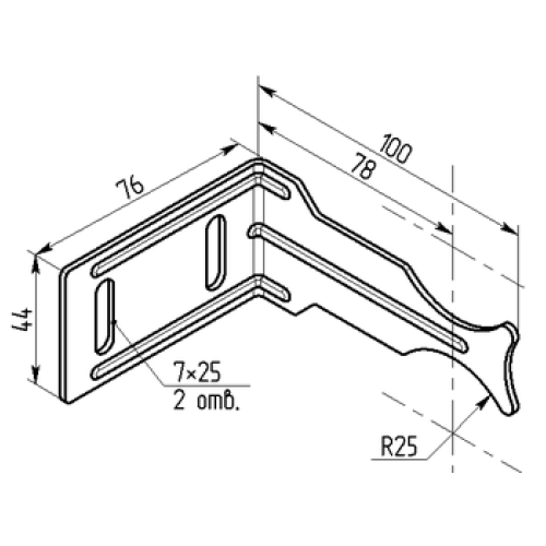 Кронштейн угловой универсальный  белый "ЭЛЕГАНС"
