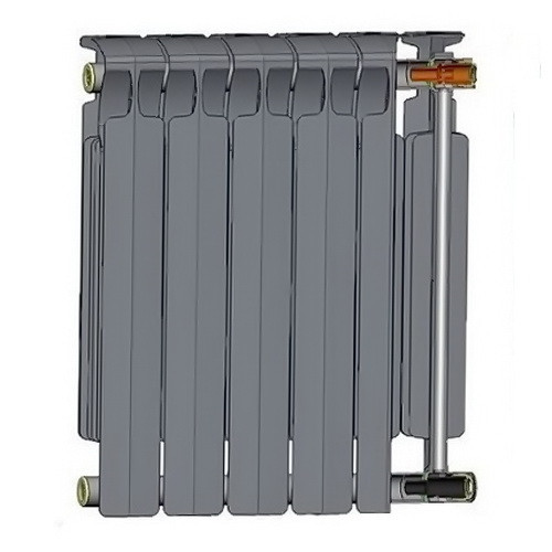 Биметаллический радиатор отопления Rifar Monolit 500 6 секций Антрацит
