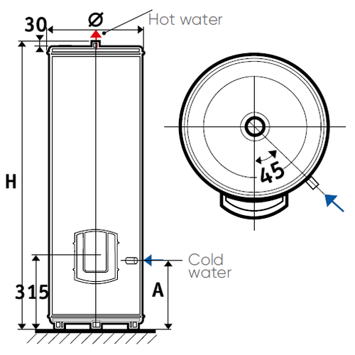 Электрический накопительный водонагреватель Atlantic FS/VS 200 Электрический накопительный водонагреватель Atlantic FS/VS 200