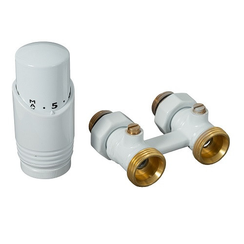 Комплект для нижнего подключения Delta прямой D=50 мм, G 3/4 x 3/4 с термоголовкой M30x1,5 (Белый глянцевый) Комплект для нижнего подключения Delta прямой D=50 мм, G 3/4 x 3/4 с термоголовкой M30x1,5 (Белый глянцевый)