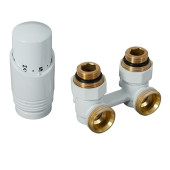 Комплект для нижнего подключения Delta угловой D=50 мм, G 3/4 x 3/4 с термоголовкой M30x1,5 (Белый глянцевый) Комплект для нижнего подключения Delta угловой D=50 мм, G 3/4 x 3/4 с термоголовкой M30x1,5 (Белый глянцевый)