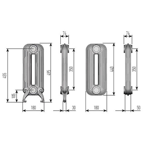 Чугунный радиатор отопления EXEMET Detroit 650/500 (1 секция) Чугунный радиатор отопления EXEMET Detroit 650/500 (1 секция)