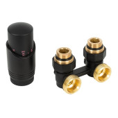 Комплект для нижнего подключения Delta угловой D=50 мм, G 3/4 x 3/4 с термоголовкой M30x1,5 (Черный матовый) Комплект для нижнего подключения Delta угловой D=50 мм, G 3/4 x 3/4 с термоголовкой M30x1,5 (Черный матовый)