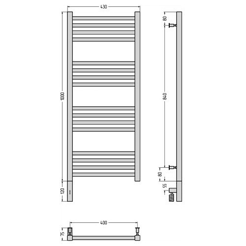 Электрический полотенцесушитель Сунержа Модус 3.0 1000х400 МЭМ левый (Без покрытия) Электрический полотенцесушитель Сунержа Модус 3.0 1000х400 МЭМ левый (Без покрытия)