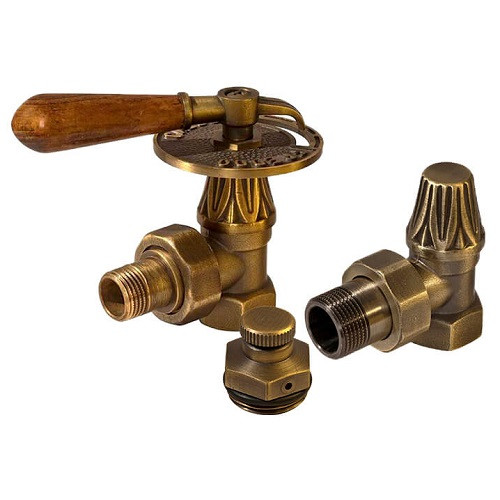 Комплект декоративных угловых вентилей RETROstyle v 217B 1/2 + v 672 1/2 + VZD