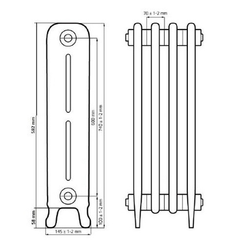 Чугунный радиатор отопления РАДIМАКС LEEDS (1 секция) 